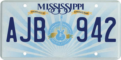 MS license plate AJB942