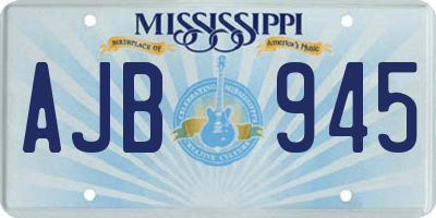 MS license plate AJB945