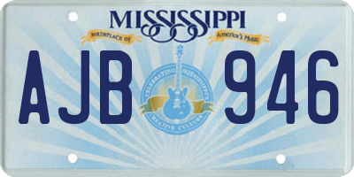 MS license plate AJB946