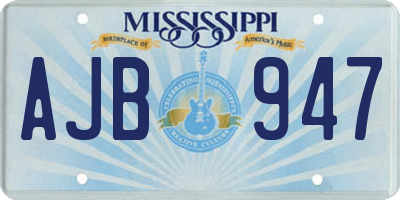 MS license plate AJB947