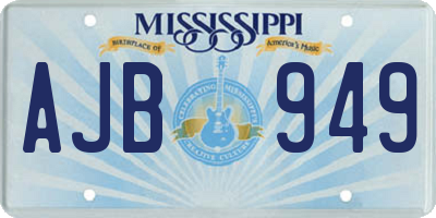 MS license plate AJB949
