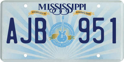 MS license plate AJB951