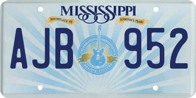 MS license plate AJB952
