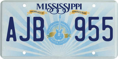 MS license plate AJB955