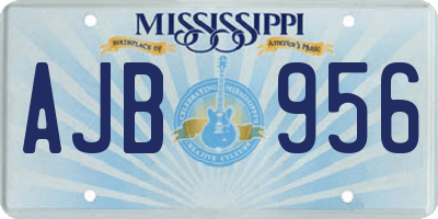 MS license plate AJB956