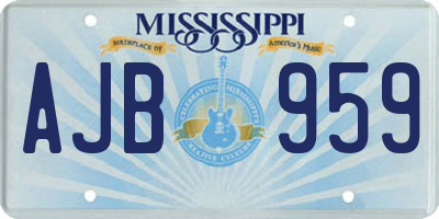 MS license plate AJB959