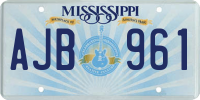 MS license plate AJB961