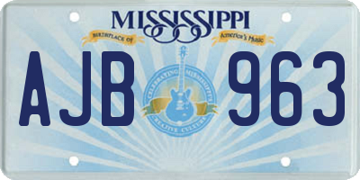 MS license plate AJB963