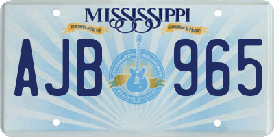 MS license plate AJB965