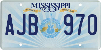 MS license plate AJB970
