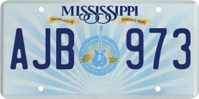 MS license plate AJB973
