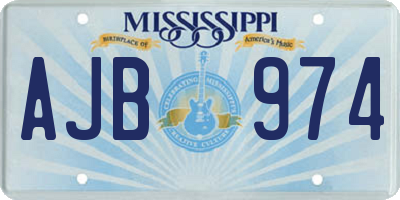 MS license plate AJB974