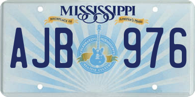 MS license plate AJB976