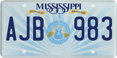 MS license plate AJB983