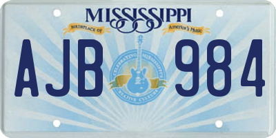 MS license plate AJB984