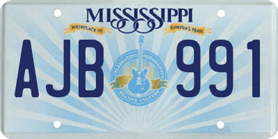 MS license plate AJB991