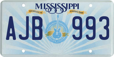 MS license plate AJB993