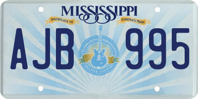 MS license plate AJB995