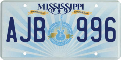 MS license plate AJB996