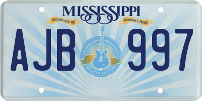 MS license plate AJB997