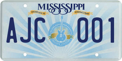 MS license plate AJC001