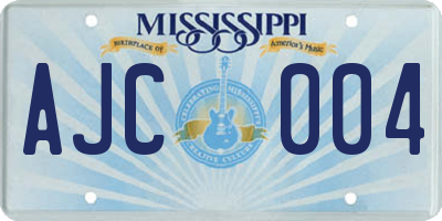 MS license plate AJC004