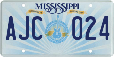 MS license plate AJC024