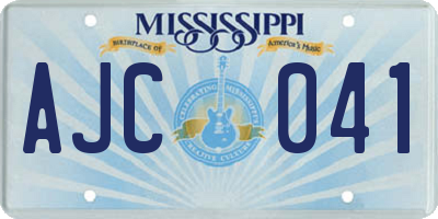 MS license plate AJC041