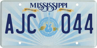 MS license plate AJC044