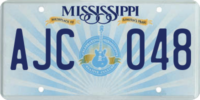 MS license plate AJC048