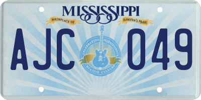MS license plate AJC049