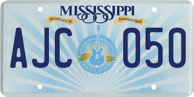 MS license plate AJC050