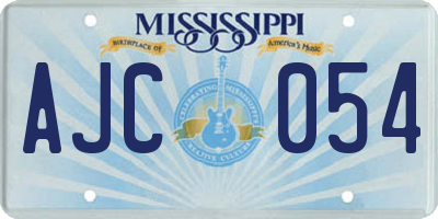 MS license plate AJC054