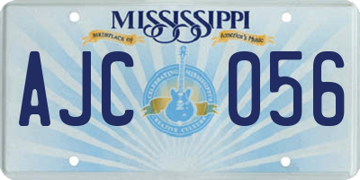 MS license plate AJC056