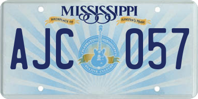 MS license plate AJC057