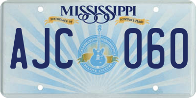 MS license plate AJC060