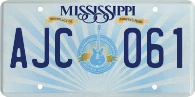 MS license plate AJC061