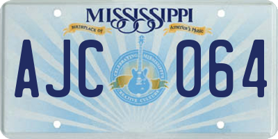 MS license plate AJC064