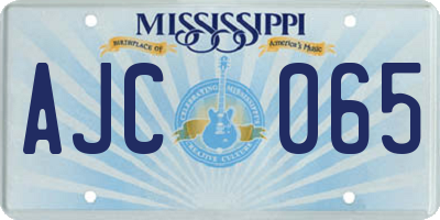 MS license plate AJC065