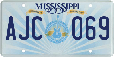 MS license plate AJC069