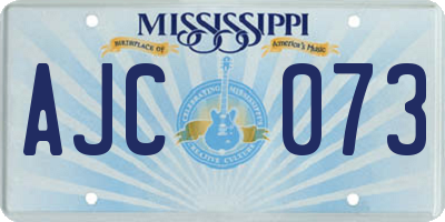MS license plate AJC073