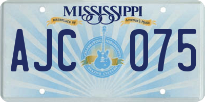 MS license plate AJC075