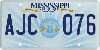 MS license plate AJC076