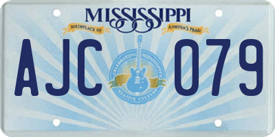 MS license plate AJC079