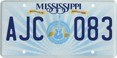 MS license plate AJC083