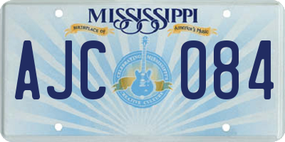 MS license plate AJC084