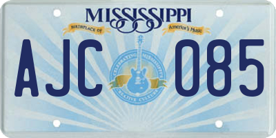 MS license plate AJC085