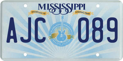 MS license plate AJC089