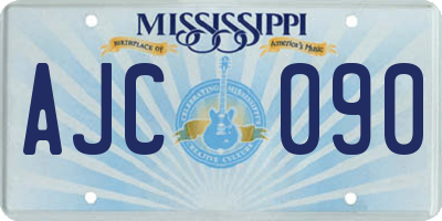MS license plate AJC090