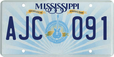 MS license plate AJC091
